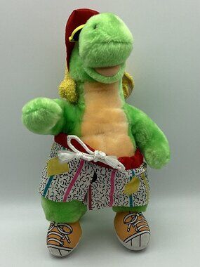 1987 Commonwealth DinoSnores Green Dinosaur Plush Toy Shorts Sunglasses